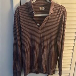 Faherty Men’s Striped Long Sleeve Polo Shirt